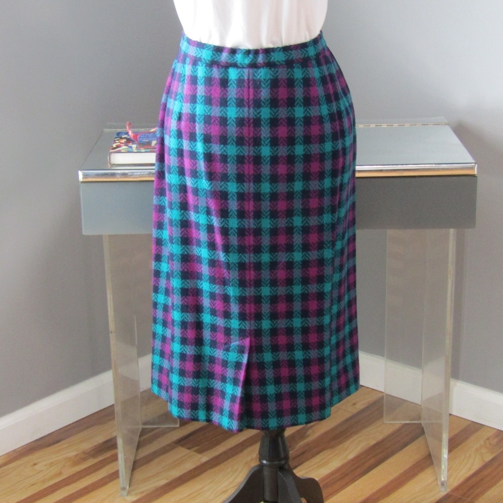 Vintage Pendlleton Teal & Violet Wool Skirt Suit - Picture 6 of 7